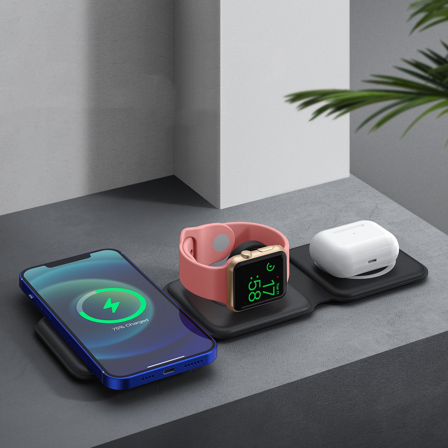 Minimalist Magnetic 3-in-1 Wireless Charger